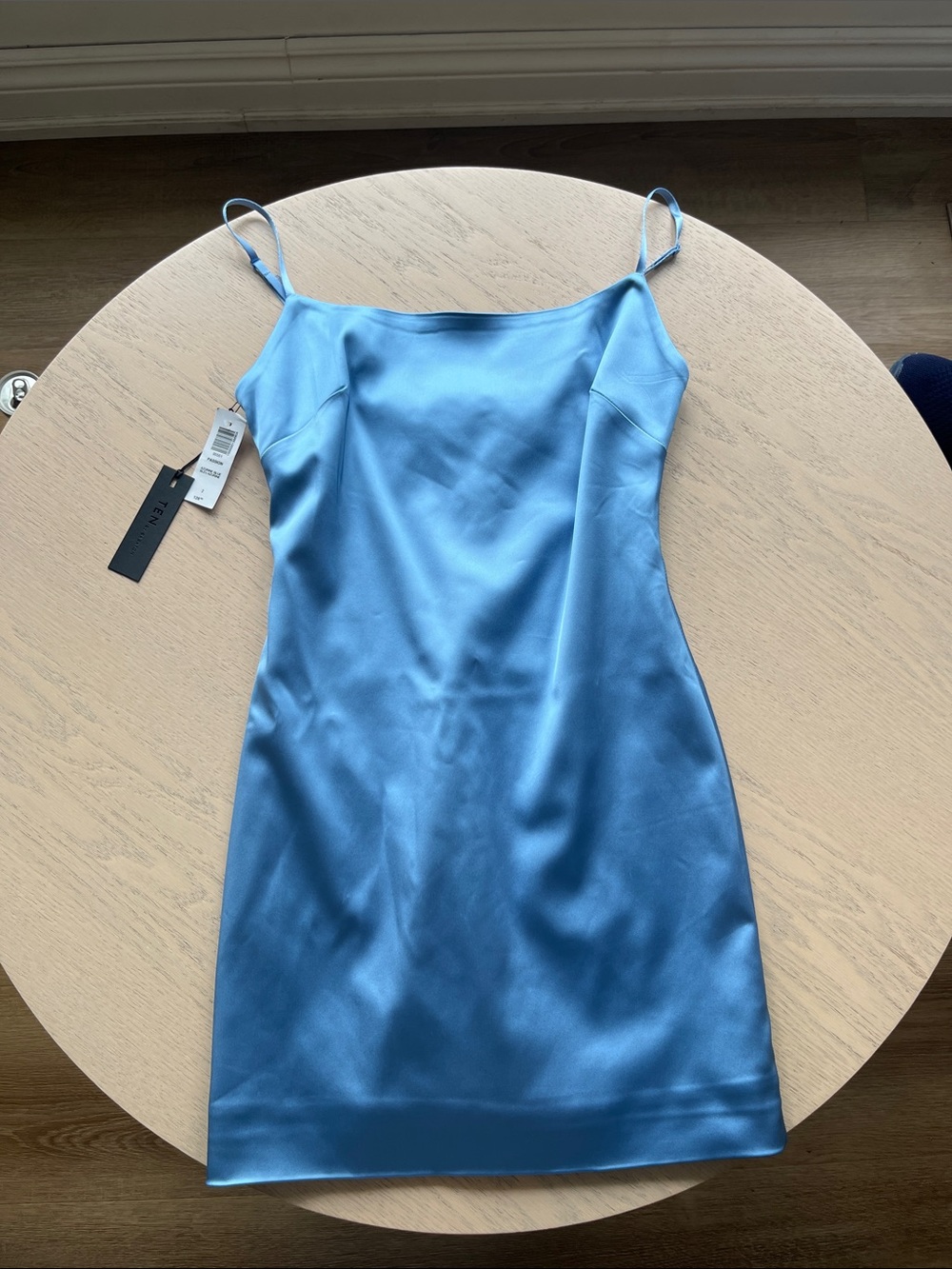 NWT Aritzia Satin Slip Mini Dress in Sky Blue By Babaton